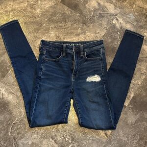 American Eagle Outfitters Women's Dark Blue Skinny Jeans